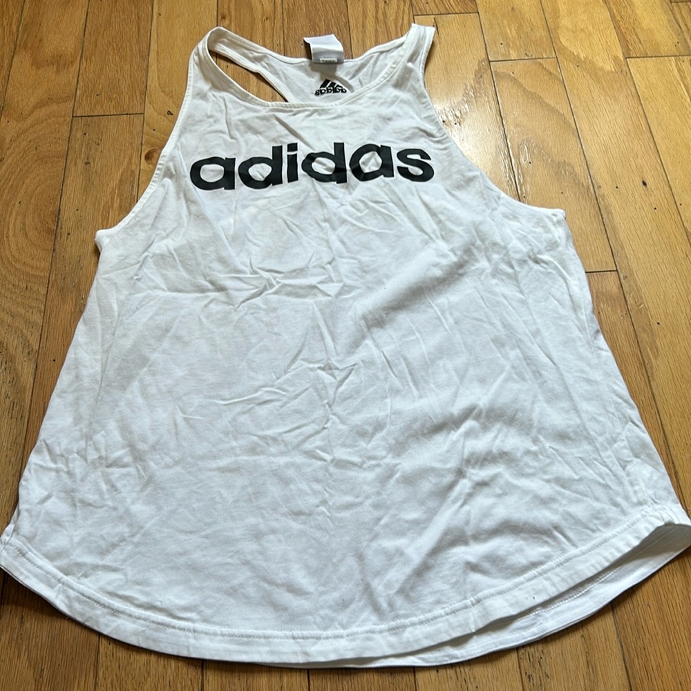 Adidas white athletic top